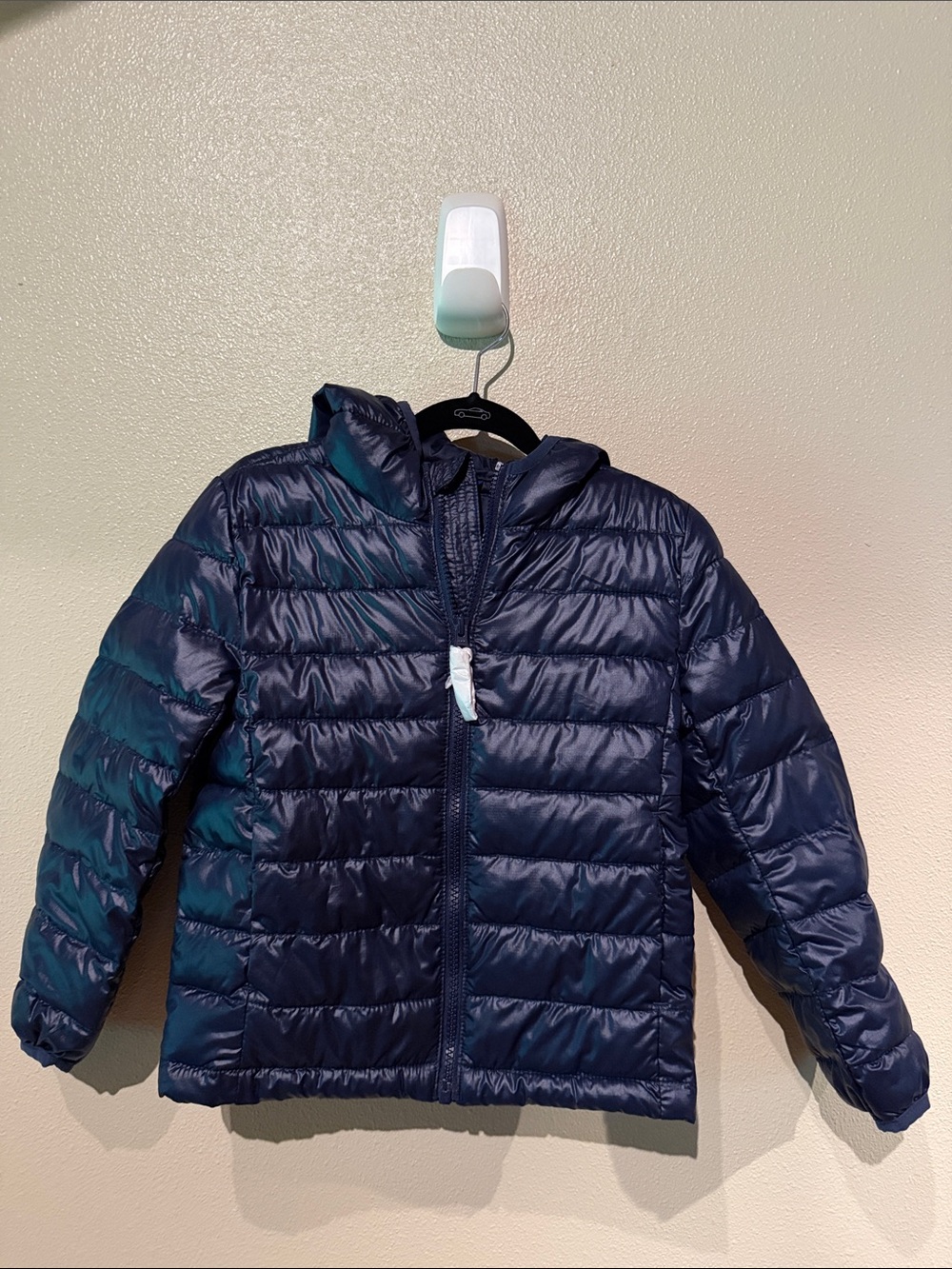 PRIMARY NWT Kids 4-5 Navy Packable Puffer Jacket with Hood